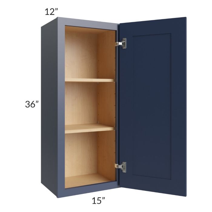 RTA Bayville Blue 15" x 36" Wall Cabinet