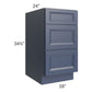 RTA Bayville Blue 18" 3-Drawer Base Cabinet with 2 Decorative End Panels