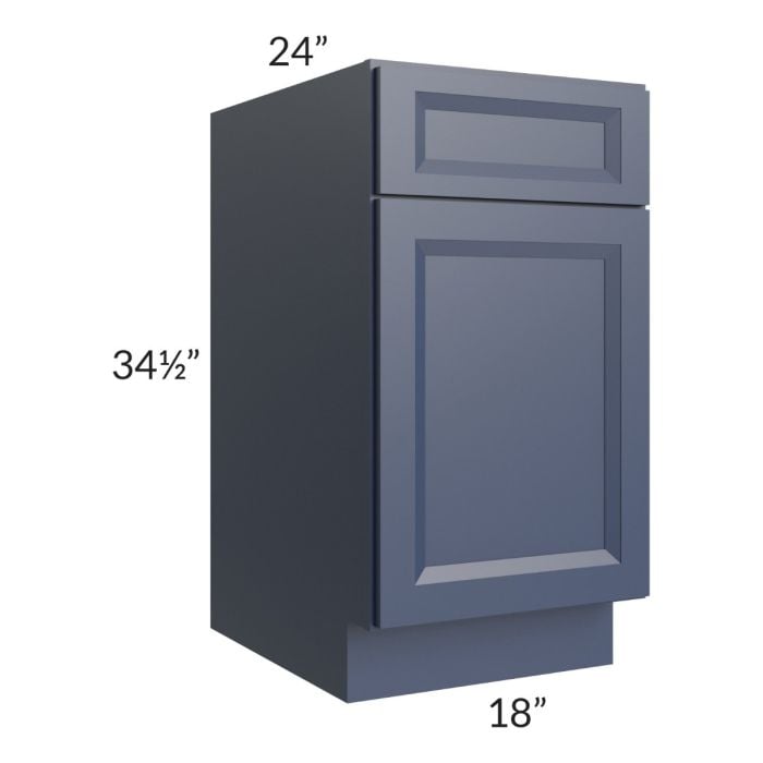 RTA Bayville Blue 18" Base Cabinet with 2 Decorative End Panels