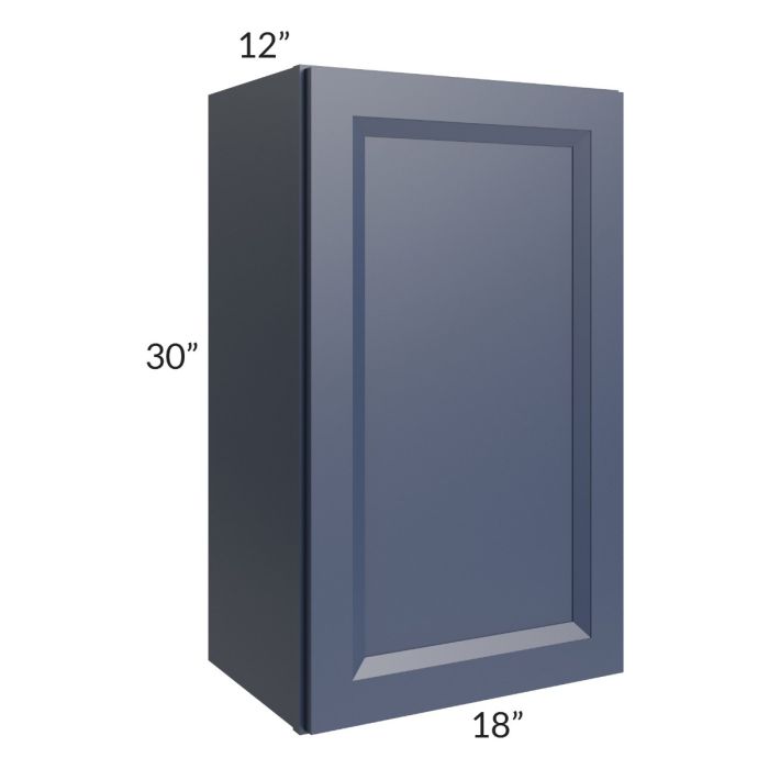 RTA Bayville Blue 18" x 30" Wall Cabinet with 2 Decorative End Panels