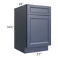 RTA Bayville Blue 21" Base Cabinet with 1 Decorative End Panel