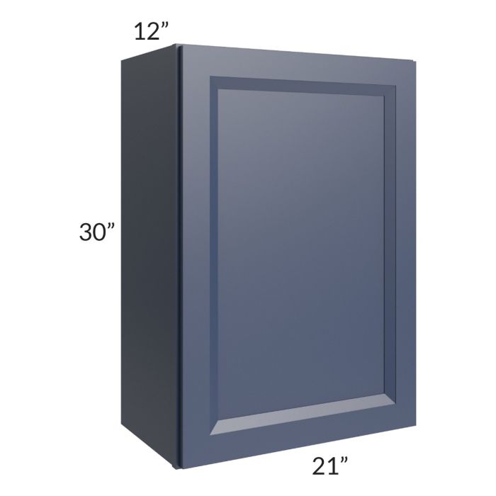 RTA Bayville Blue 21" x 30" Wall Cabinet with 2 Decorative End Panels