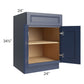 RTA Bayville Blue 24" Base Cabinet with 1 Roll Out Tray