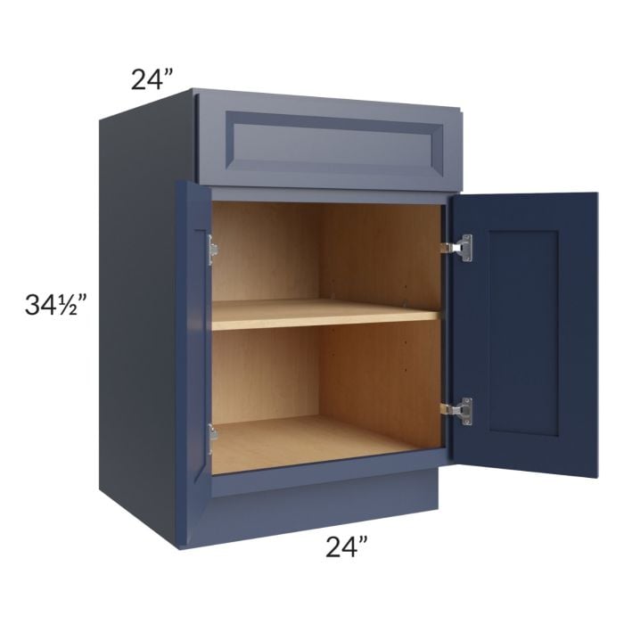 RTA Bayville Blue 24" Base Cabinet with 1 Roll Out Tray