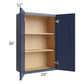 RTA Bayville Blue 24" x 36" Wall Cabinet with 2 Decorative End Panel