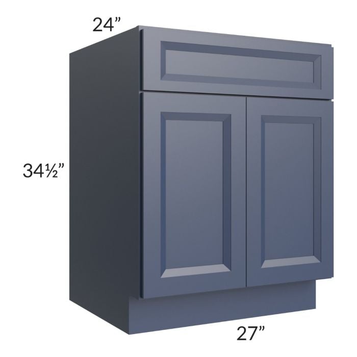 RTA Bayville Blue 27" Base Cabinet with 1 Decorative End Panel