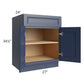 RTA Bayville Blue 27" Base Cabinet with 1 Decorative End Panel