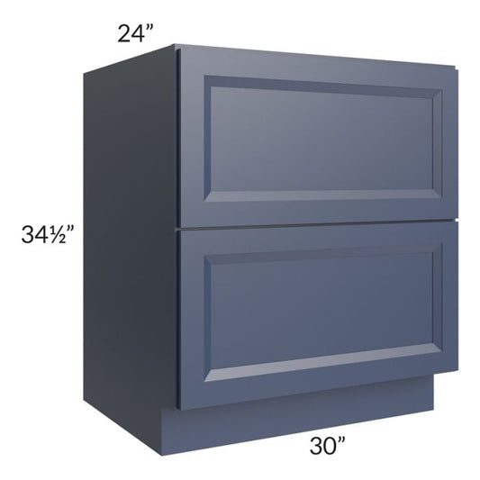 RTA Bayville Blue 30" 2-Drawer Base Cabinet