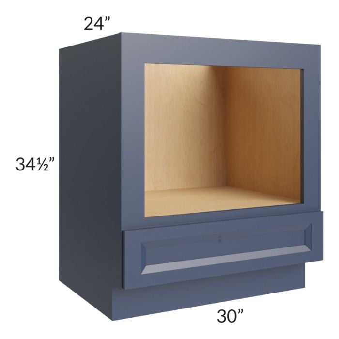 RTA Bayville Blue 30" Microwave Base Cabinet with 2 Decorative End Panels