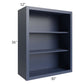 RTA Bayville Blue 30" x 36" Wall Open Cabinet