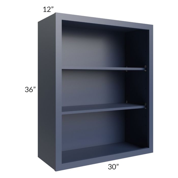 RTA Bayville Blue 30" x 36" Wall Open Cabinet