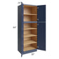 RTA Bayville Blue 30" x 84" Wall Pantry Cabinet with 1 Roll Out Tray