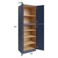 RTA Bayville Blue 30" x 90" Wall Pantry Cabinet with 1 Decorative End Panel and 2 Roll Out Trays