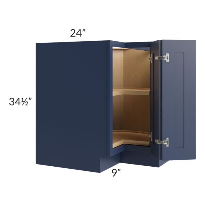 RTA Bayville Blue 33" Lazy Susan Base Cabinet with 2 Decorative End Panels