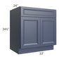 RTA Bayville Blue 33" Sink Base Cabinet with 1 Decorative End Panel