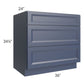 RTA Bayville Blue 36" 3-Drawer Base Cabinet