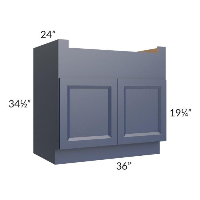 RTA Bayville Blue 36" Farm Sink Base Cabinet
