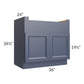 RTA Bayville Blue 36" Farm Sink Base Cabinet with 1 Decorative End Panel