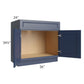 RTA Bayville Blue 36" Sink Base Cabinet with 1 Decorative End Panel