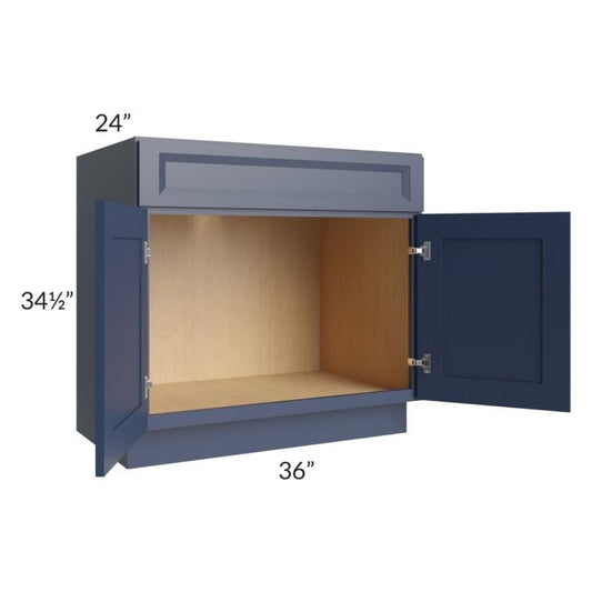 RTA Bayville Blue 36" Sink Base Cabinet