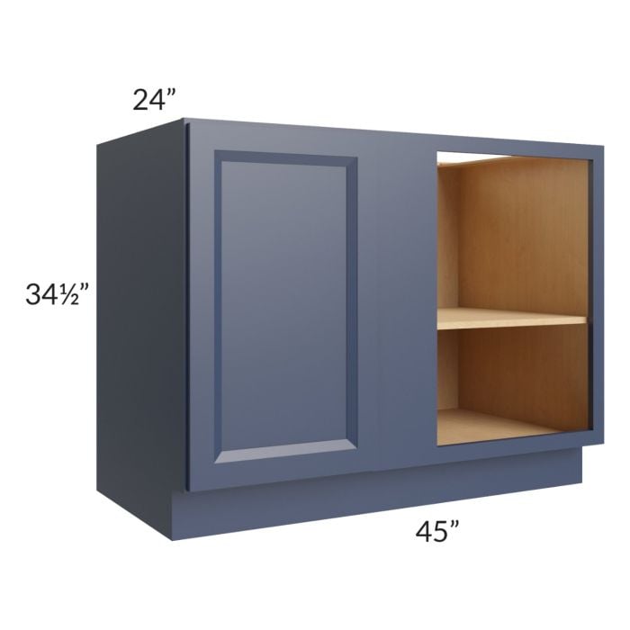 RTA Bayville Blue 45" Full Height Door Blind Corner Base Cabinet