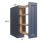 RTA Bayville Blue 9" Base Pullout Cabinet with 1 Decorative End Panel