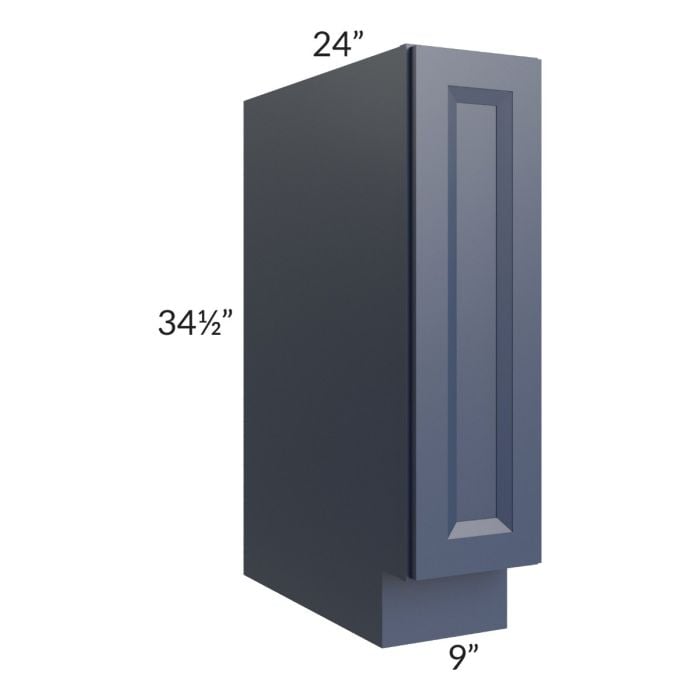 RTA Bayville Blue 9" Full Height Door Base Cabinet with 2 Decorative End Panels