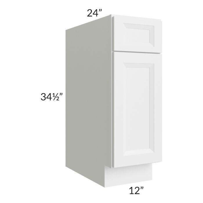 RTA Bayville White 12" Base Cabinet with 2 Decorative End Panels