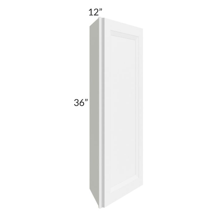 RTA Bayville White 12" x 36" Wall End Angle Cabinet with 2 Decorative End Panels