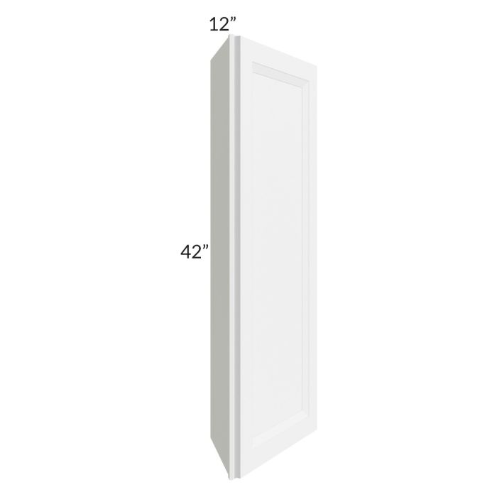 RTA Bayville White 12" x 42" Wall End Angle Cabinet
