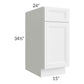 RTA Bayville White 15" Base Cabinet with1 Decorative End Panel and 1 Roll Out tray