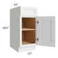 RTA Bayville White 15" Base Cabinet with1 Decorative End Panel and 1 Roll Out tray
