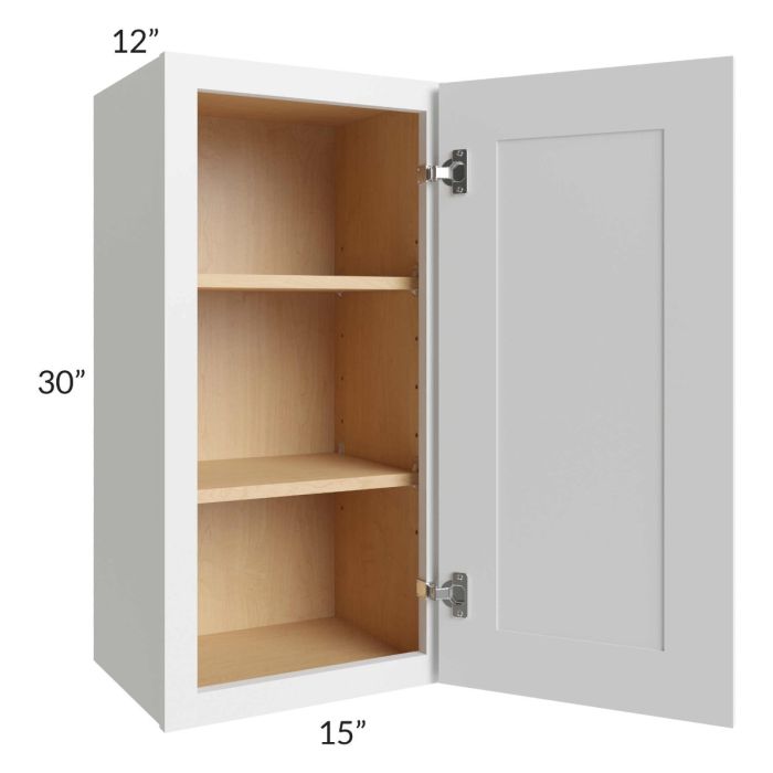 RTA Bayville White 15" x 30" Wall Cabinet with 2 Decorative End Panels