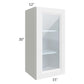 RTA Bayville White 15" x 30" Wall Glass Door Cabinet with 1 Decorative End Panel
