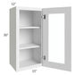 RTA Bayville White 15" x 30" Wall Glass Door Cabinet with 1 Decorative End Panel