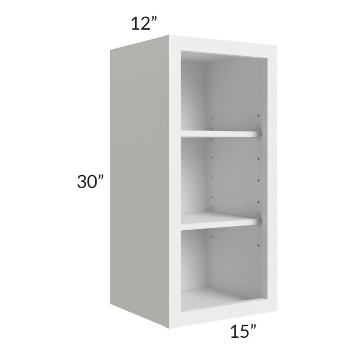 RTA Bayville White 15" x 30" Wall Open Cabinet