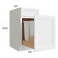 RTA Bayville White 18" Trash Pullout Base Cabinet with 1 Decorative End Panel