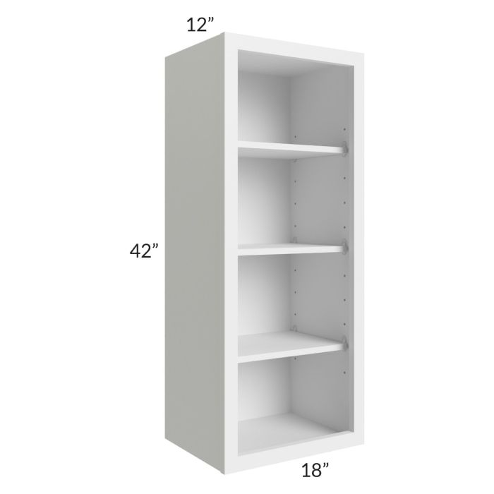 RTA Bayville White 18" x 42" Wall Open Cabinet