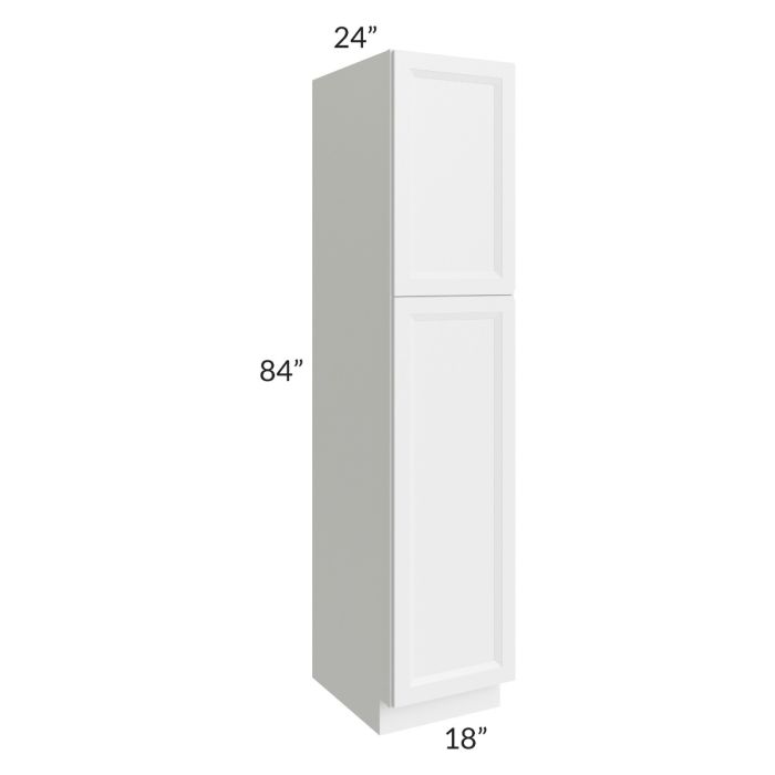 RTA Bayville White 18" x 84" Wall Pantry Cabinet with 1 Decorative End Panel and 2 Roll Out Trays