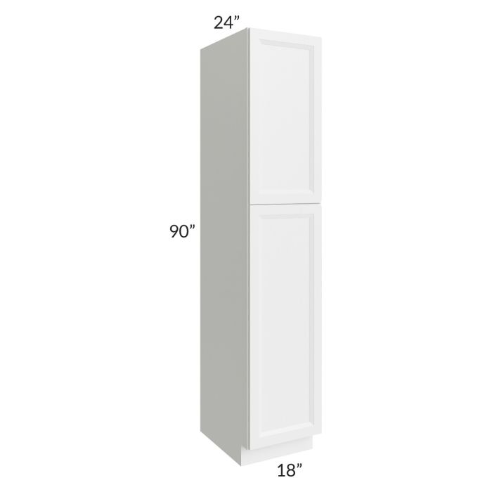 RTA Bayville White 18" x 90" Wall Pantry Cabinet with 1 Decorative End Panel and 4 Roll Out Trays