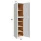 RTA Bayville White 18" x 90" Wall Pantry Cabinet with 2 Roll Out Trays
