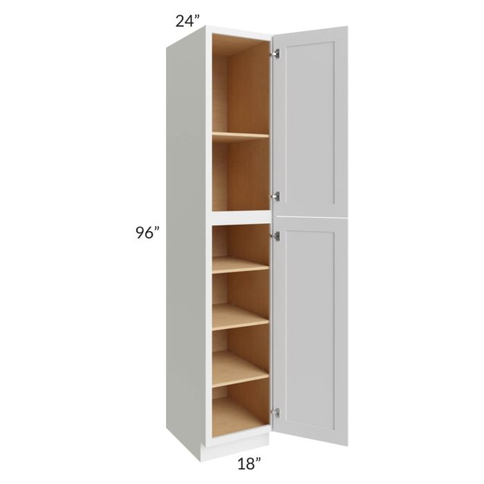 RTA Bayville White 18" x 96" Wall Pantry Cabinet with 4 Roll Out Trays