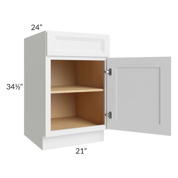 RTA Bayville White 21" Base Cabinet with 1 Decorative End Panel