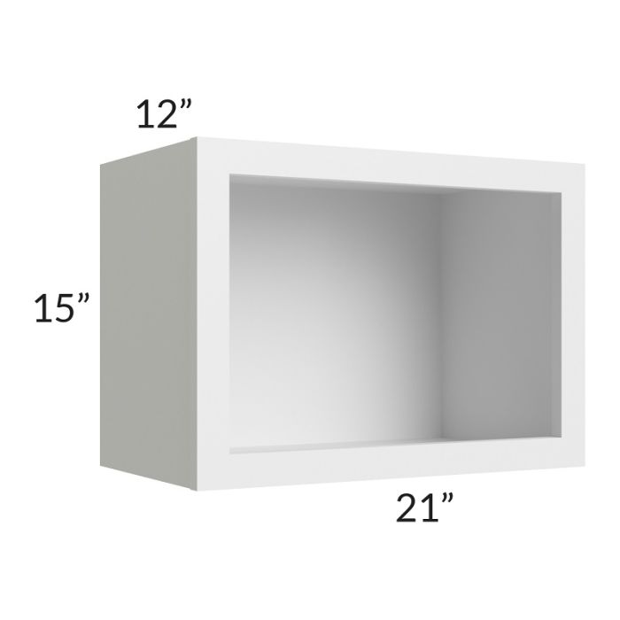 RTA Bayville White 21" x 15" Wall Open Cabinet