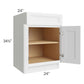 RTA Bayville White 24" Base Cabinet with 1 Decorative End Panel and 2 Roll Out Trays