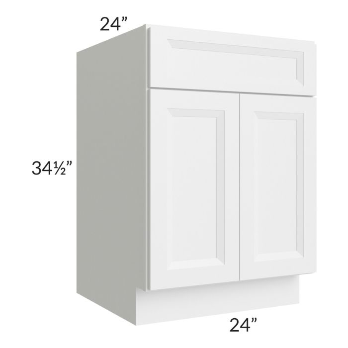 RTA Bayville White 24" Base Cabinet with 2 Roll Out Trays