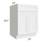 RTA Bayville White 24" Sink Base Cabinet with 2 Decorative End Panels
