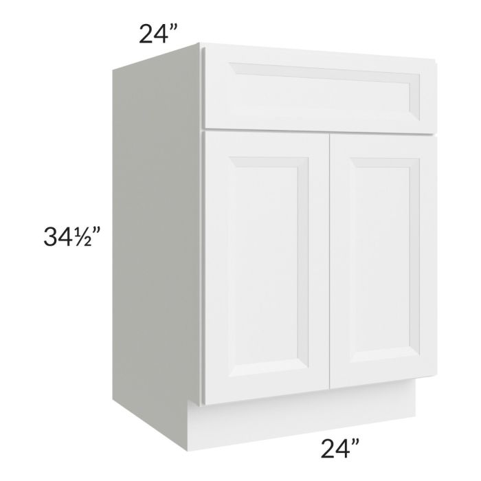 RTA Bayville White 24" Sink Base Cabinet with 2 Decorative End Panels