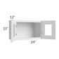 RTA Bayville White 24" x 15" Wall Glass Door Cabinet