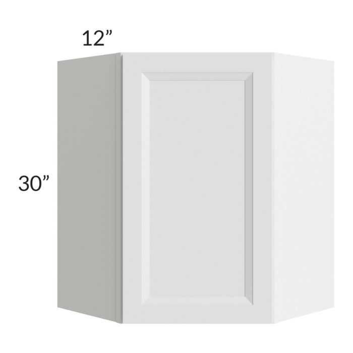 RTA Bayville White 24" x 30" Diagonal Corner Wall Cabinet with 1 Decorative End Panel